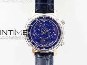 6104P Moon RG/SS Blue Dial on Blue Leather Strap A240 V2
