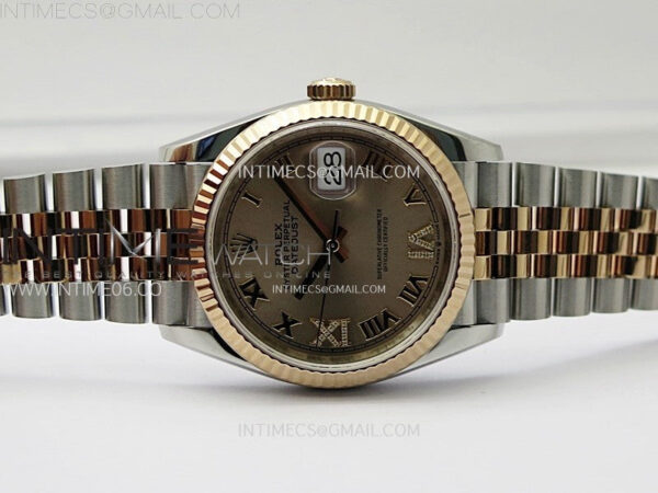 DateJust 36 SS 126231 904L SS/RG VSF 1:1 Best Edition Rose Gold Dial Roman Markers on Jubilee Bracelet VS3235 - Image 4