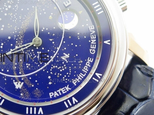 6104P Moon RG/SS Blue Dial on Blue Leather Strap A240 V2 - Image 4