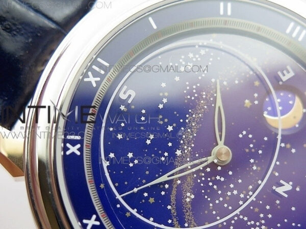 6104P Moon RG/SS Blue Dial on Blue Leather Strap A240 V2 - Image 5