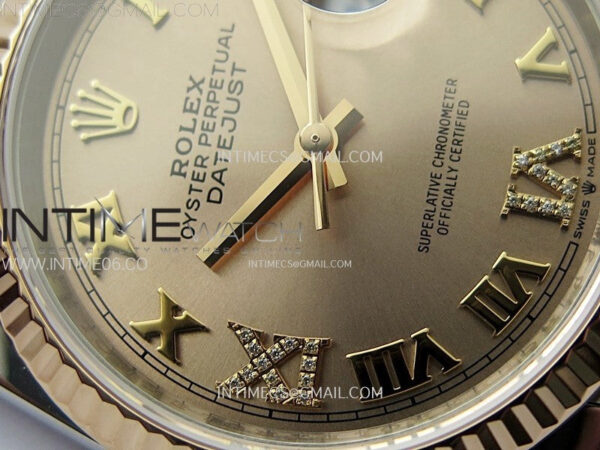 DateJust 36 SS 126231 904L SS/RG VSF 1:1 Best Edition Rose Gold Dial Roman Markers on Jubilee Bracelet VS3235 - Image 8
