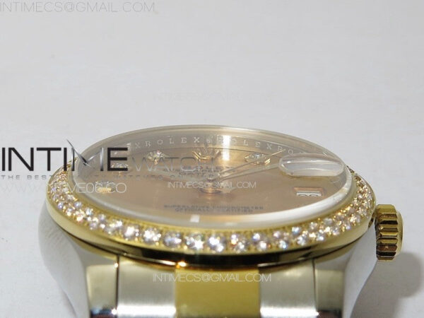 DateJust 31mm 72610 SS/YG Crystals Bezel APSF Best Edition Gold Dial Crystals Markers on Oyster Bracelet A2824 - Image 9