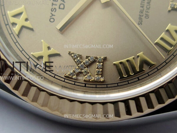 DateJust 36 SS 126231 904L SS/RG VSF 1:1 Best Edition Rose Gold Dial Roman Markers on Jubilee Bracelet VS3235 - Image 9