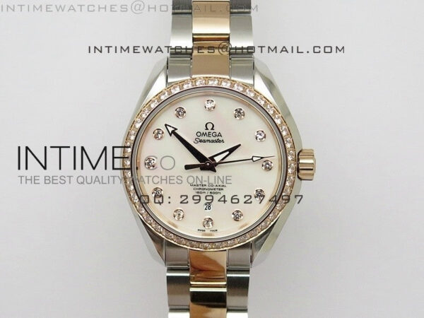 AQUA TERRA 150M SS/RG Dia Bezel White MOP dial Ladies 1:1 Miyota 8520