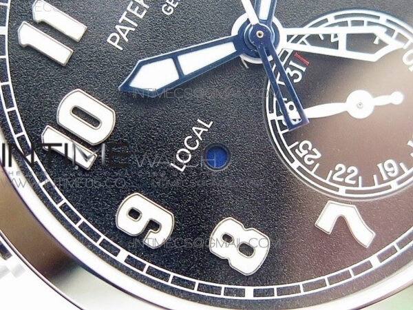Calatrava 5524 Pilot Travel Time RG GRF Black Dial on Black Leather Strap A324 V2 - Image 7