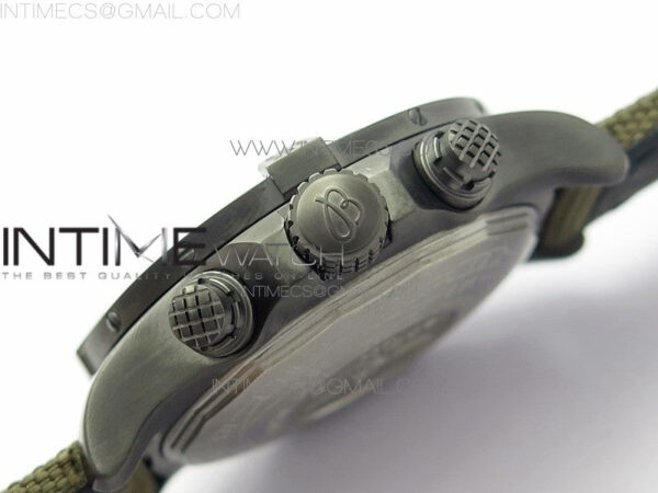 Avenger Bandit Titanium DLC B50 Best Edition Gray Carbon Dial on Green Nylon Strap A7750 - Image 9