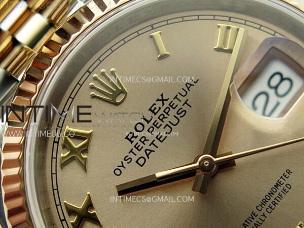 DateJust 36 SS 126231 904L SS/RG VSF 1:1 Best Edition Rose Gold Dial Roman Markers on Jubilee Bracelet VS3235 - Image 10