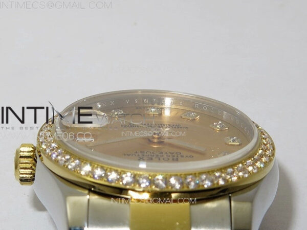 DateJust 31mm 72610 SS/YG Crystals Bezel APSF Best Edition Gold Dial Crystals Markers on Oyster Bracelet A2824 - Image 10