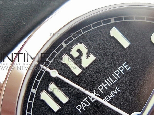Calatrava 5524 Pilot Travel Time RG GRF Black Dial on Black Leather Strap A324 V2 - Image 10