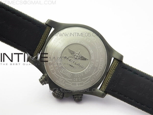 Avenger Bandit Titanium DLC B50 Best Edition Gray Carbon Dial on Green Nylon Strap A7750 - Image 17