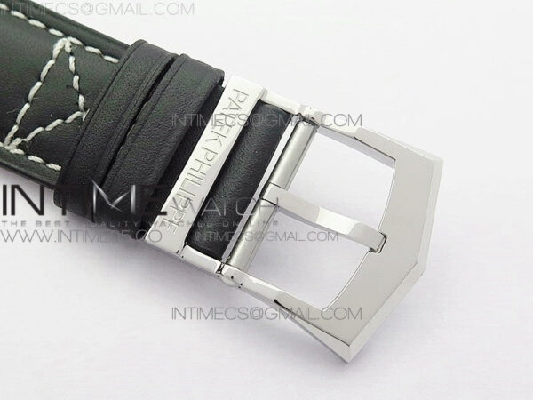 Calatrava 5524 Pilot Travel Time RG GRF Black Dial on Black Leather Strap A324 V2 - Image 17