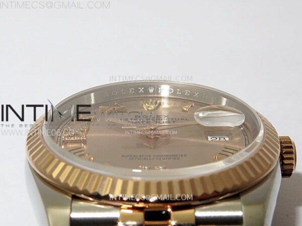 DateJust 36 SS 126231 904L SS/RG VSF 1:1 Best Edition Rose Gold Dial Roman Markers on Jubilee Bracelet VS3235 - Image 11