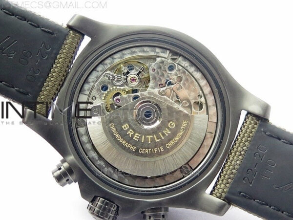 Avenger Bandit Titanium DLC B50 Best Edition Gray Carbon Dial on Green Nylon Strap A7750 - Image 20