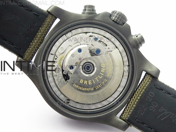 Avenger Bandit Titanium DLC B50 Best Edition Gray Carbon Dial on Green Nylon Strap A7750 - Image 21