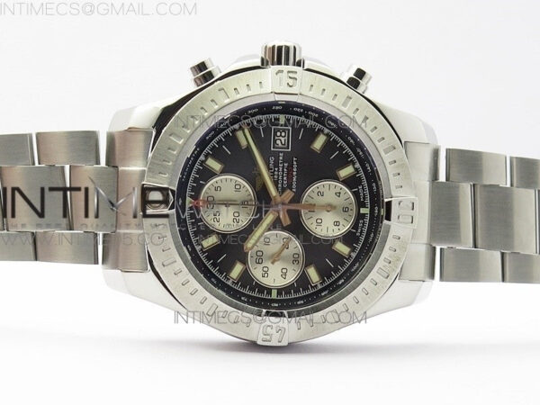 Avenger Chronograph 43mm SS B12F Best Edition Black Dial on SS Bracelet A7750 - Image 3