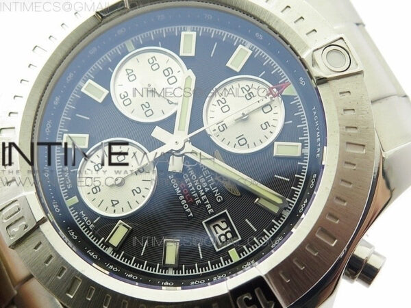 Avenger Chronograph 43mm SS B12F Best Edition Black Dial on SS Bracelet A7750 - Image 4