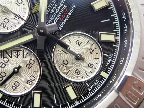 Avenger Chronograph 43mm SS B12F Best Edition Black Dial on SS Bracelet A7750 - Image 5