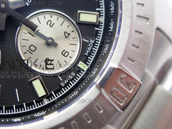 Avenger Chronograph 43mm SS B12F Best Edition Black Dial on SS Bracelet A7750 - Image 6