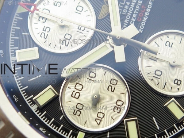 Avenger Chronograph 43mm SS B12F Best Edition Black Dial on SS Bracelet A7750 - Image 7