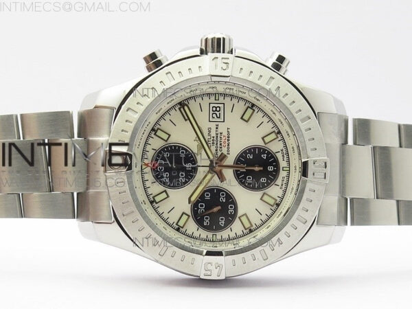 Avenger Chronograph 43mm SS B12F Best Edition White Dial on SS Bracelet A7750 - Image 3