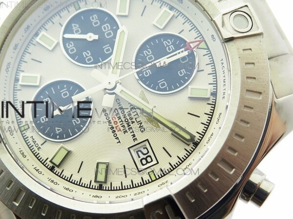 Avenger Chronograph 43mm SS B12F Best Edition White Dial on SS Bracelet A7750 - Image 4