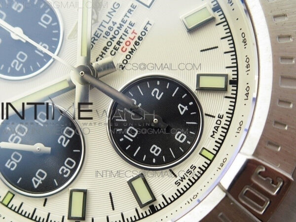 Avenger Chronograph 43mm SS B12F Best Edition White Dial on SS Bracelet A7750 - Image 5