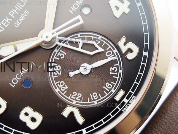 Calatrava 5524R Pilot Travel Time RG GRF Brown Dial on Brown Leather Strap A324 V2 - Image 5