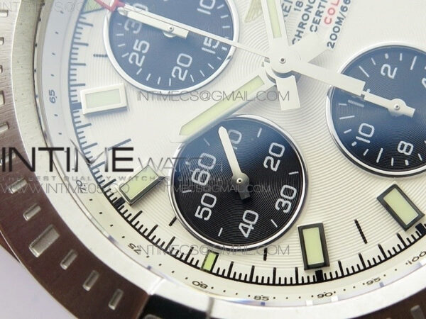 Avenger Chronograph 43mm SS B12F Best Edition White Dial on SS Bracelet A7750 - Image 7