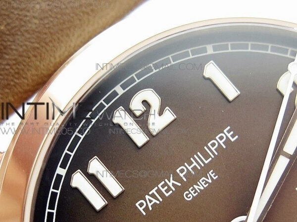 Calatrava 5524R Pilot Travel Time RG GRF Brown Dial on Brown Leather Strap A324 V2 - Image 10