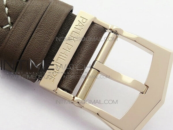 Calatrava 5524R Pilot Travel Time RG GRF Brown Dial on Brown Leather Strap A324 V2 - Image 15