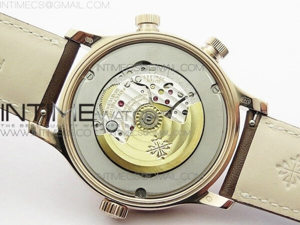 Calatrava 5524R Pilot Travel Time RG GRF Brown Dial on Brown Leather Strap A324 V2 - Image 23