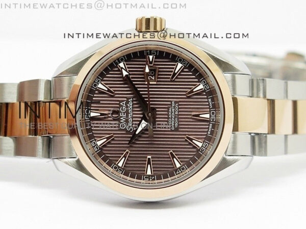 AQUA TERRA 150M SS/RG Brown textured dial Ladies 1:1 Miyota 8520 - Image 4