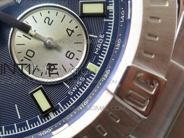 Avenger Chronograph 43mm SS B12F Best Edition Blue Dial on SS Bracelet A7750 - Image 6