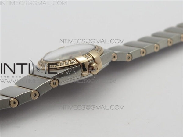 Constellation Ladies 27mm K11F 1:1 Best Edition SS/RG Diamonds Bezel White MOP Dial Stick Markers on SS/RG Bracelet ETA Quartz - Image 8