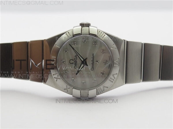 Constellation Ladies 27mm K11F 1:1 Best Edition SS White MOP Textured Dial Diamonds Markers on SS Bracelet ETA Quartz - Image 3