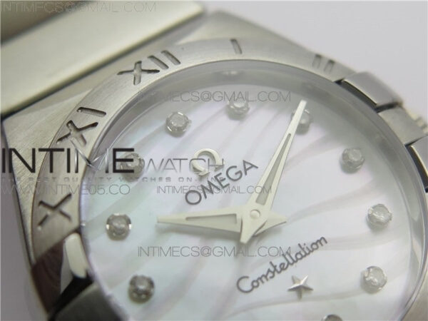Constellation Ladies 27mm K11F 1:1 Best Edition SS White MOP Textured Dial Diamonds Markers on SS Bracelet ETA Quartz - Image 7