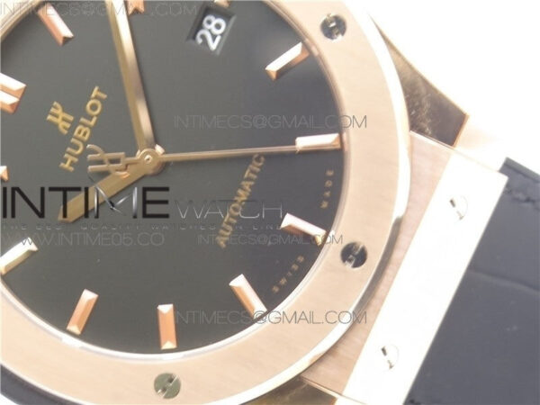 Classic Fusion 45mm RG WWF 1:1 Best Edition Black Dial on Black Gummy Strap A2892 - Image 3