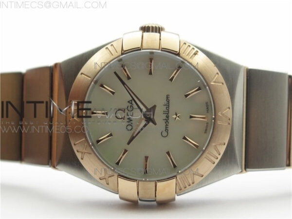 Constellation Ladies 27mm K11F 1:1 Best Edition SS/RG White MOP Dial Diamonds Markers on SS/RG Bracelet ETA Quartz - Image 3