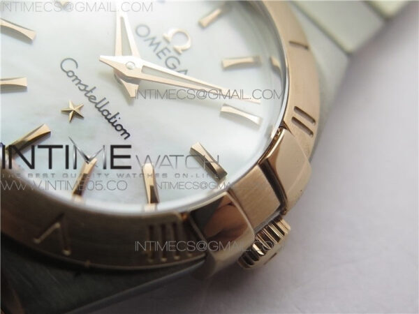 Constellation Ladies 27mm K11F 1:1 Best Edition SS/RG White MOP Dial Diamonds Markers on SS/RG Bracelet ETA Quartz - Image 4