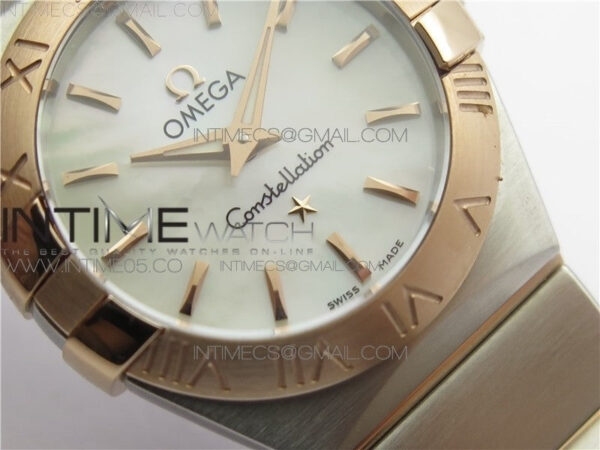Constellation Ladies 27mm K11F 1:1 Best Edition SS/RG White MOP Dial Diamonds Markers on SS/RG Bracelet ETA Quartz - Image 5
