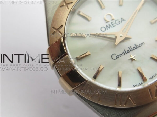Constellation Ladies 27mm K11F 1:1 Best Edition SS/RG White MOP Dial Diamonds Markers on SS/RG Bracelet ETA Quartz - Image 6