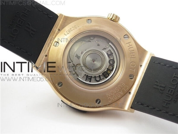 Classic Fusion 45mm RG WWF 1:1 Best Edition Black Dial on Black Gummy Strap A2892 - Image 17