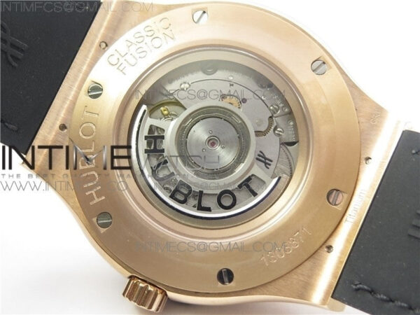 Classic Fusion 45mm RG WWF 1:1 Best Edition Black Dial on Black Gummy Strap A2892 - Image 18