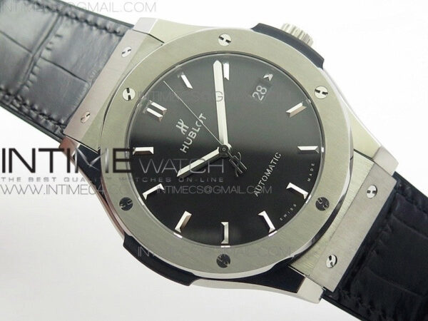 Classic Fusion 45mm Titanium WWF 1:1 V2 Best Edition Black Dial On Black Gummy Strap Asian HB1112 - Image 2