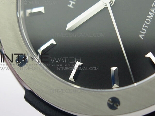 Classic Fusion 45mm Titanium WWF 1:1 V2 Best Edition Black Dial On Black Gummy Strap Asian HB1112 - Image 5