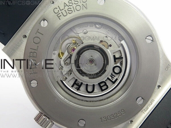 Classic Fusion 45mm Titanium WWF 1:1 V2 Best Edition Black Dial On Black Gummy Strap Asian HB1112 - Image 22