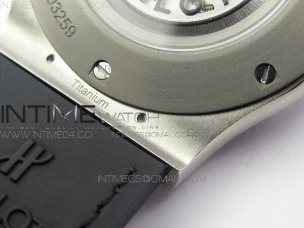 Classic Fusion 45mm Titanium WWF 1:1 V2 Best Edition Black Dial On Black Gummy Strap Asian HB1112 - Image 24