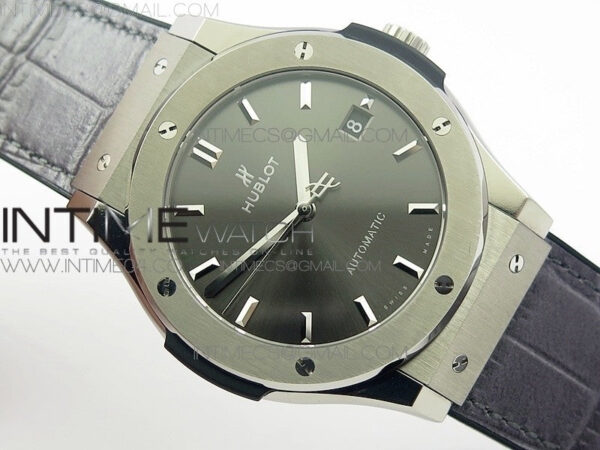 Classic Fusion 45mm Titanium WWF 1:1 V2 Best Edition Gray Dial On Gray Gummy Strap Asian HB1112 - Image 2