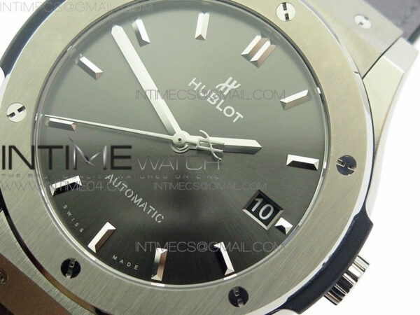 Classic Fusion 45mm Titanium WWF 1:1 V2 Best Edition Gray Dial On Gray Gummy Strap Asian HB1112 - Image 4