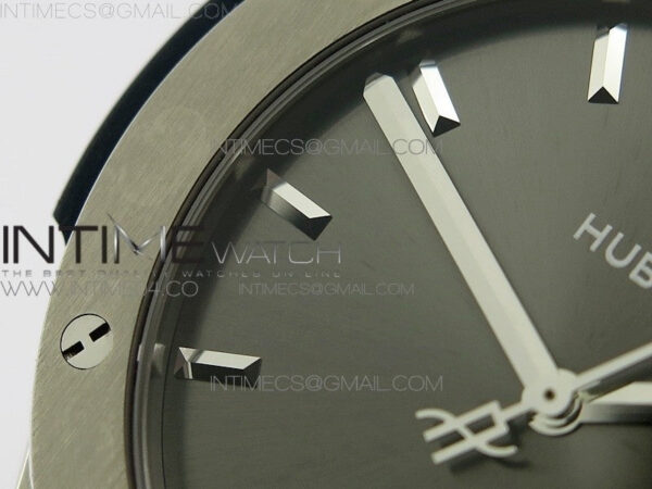 Classic Fusion 45mm Titanium WWF 1:1 V2 Best Edition Gray Dial On Gray Gummy Strap Asian HB1112 - Image 6